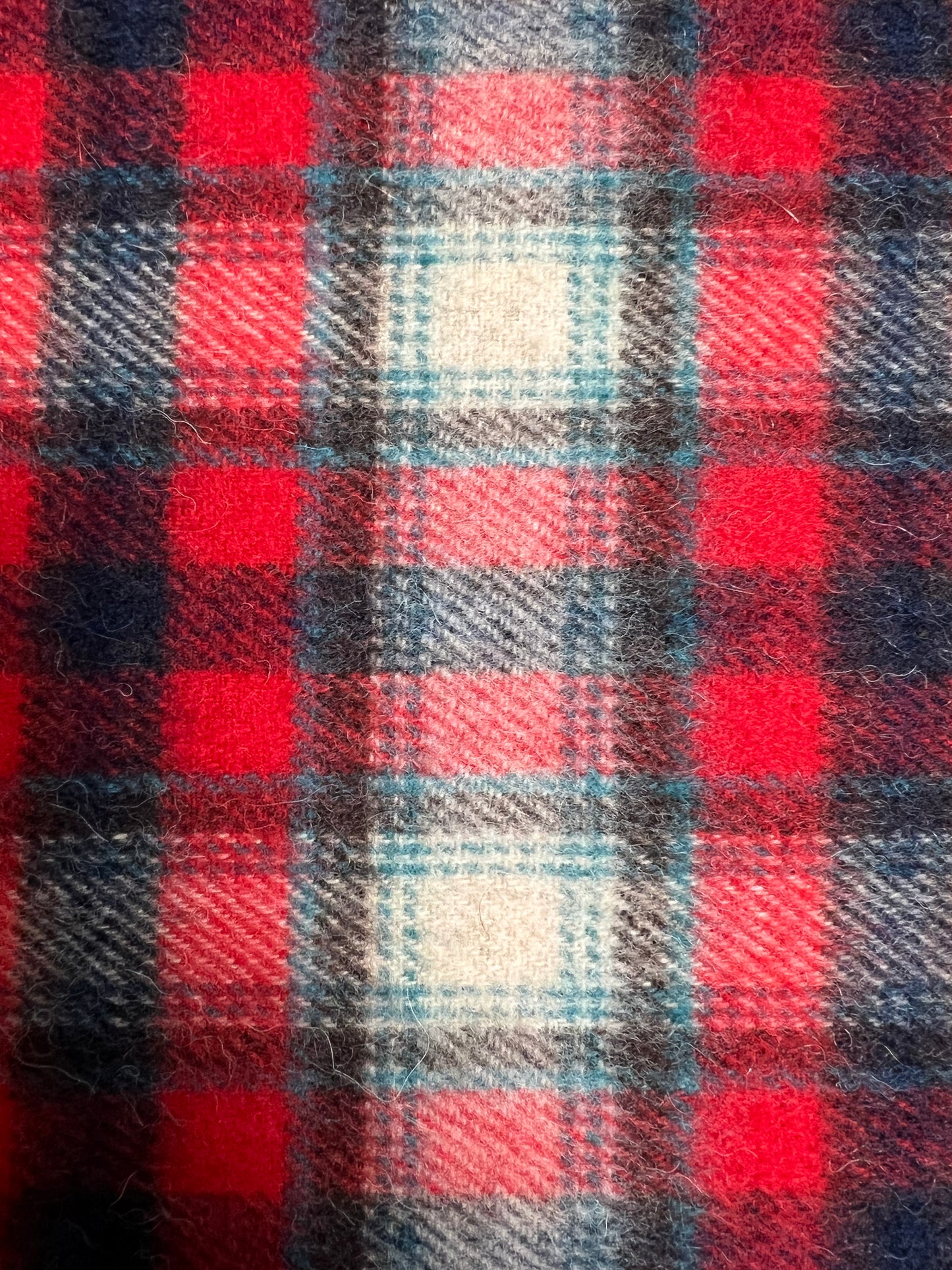 Red/Black Plaid Mohair Scarf