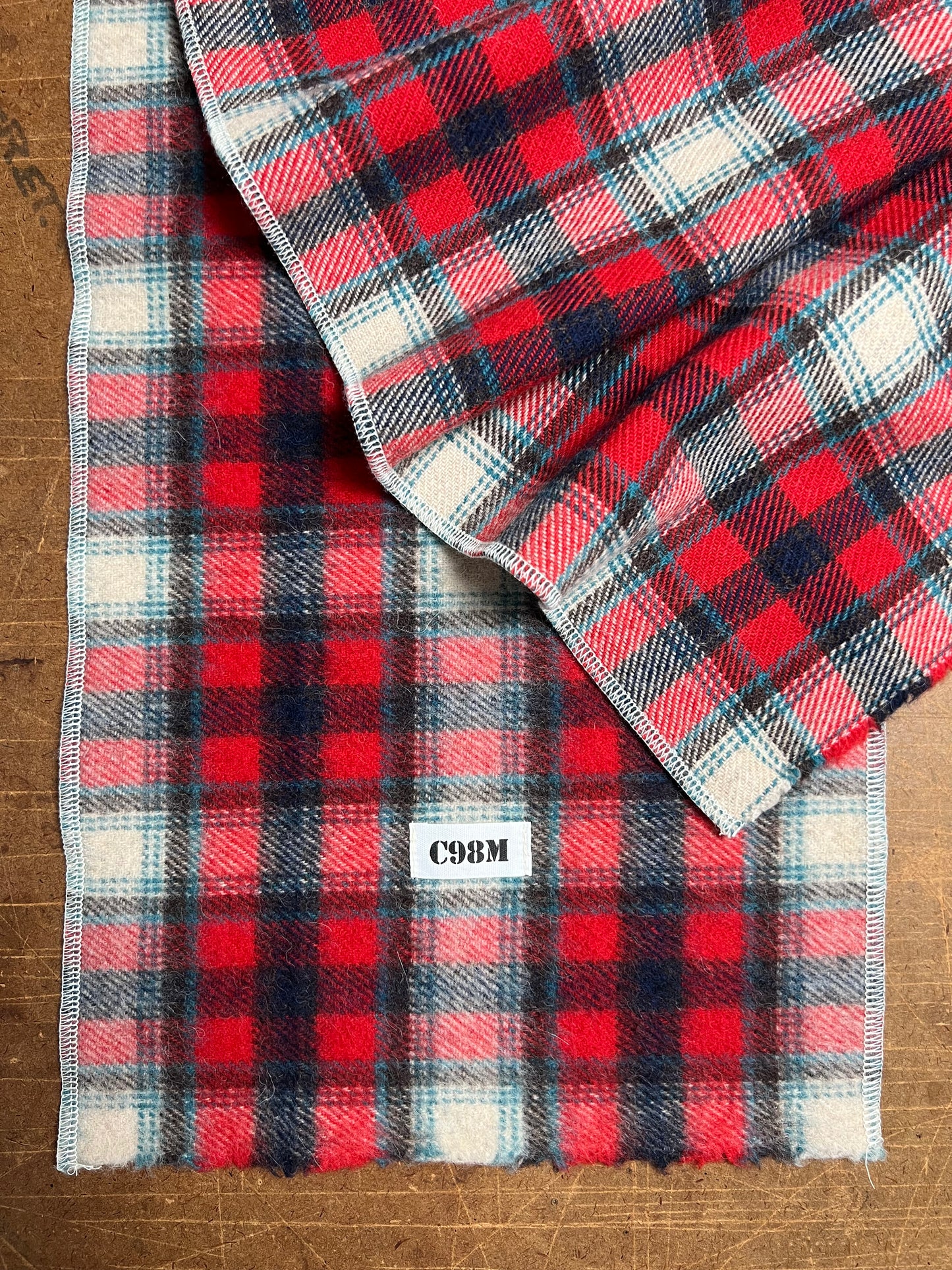 Red/Black Plaid Mohair Scarf