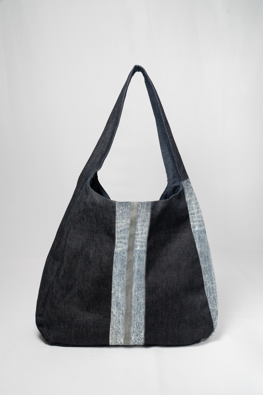 The Buckey Bag - Light Blue Slub Denim w/ Acid Wash
